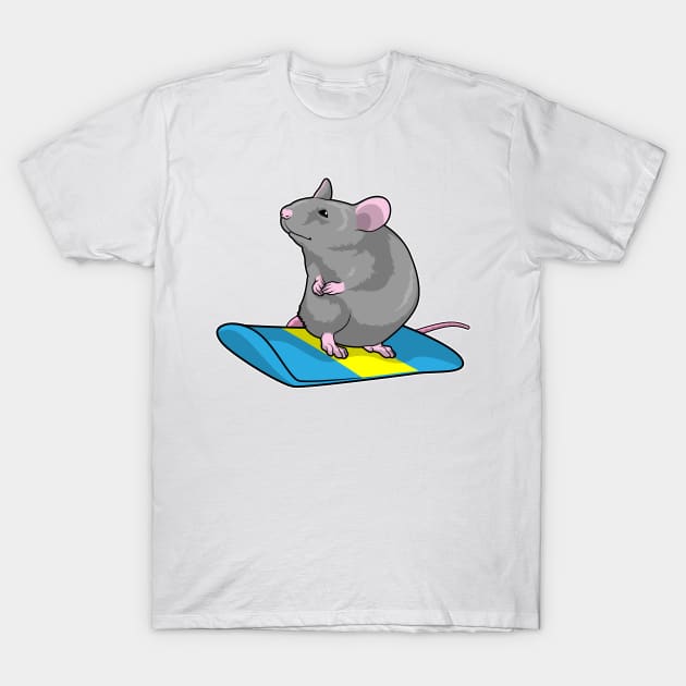 Mouse as Snowboarder with Snowboard T-Shirt by Markus Schnabel